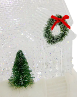 9″ LED Icy Crystal Glitter Snow Globe Christmas House