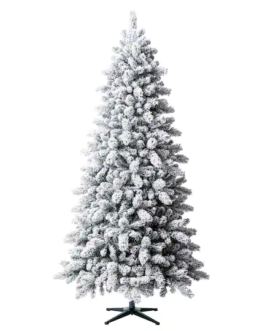 7.5ft. Pre-Lit Vermont Pine Flocked Artificial Christmas Tree, Clear Lights